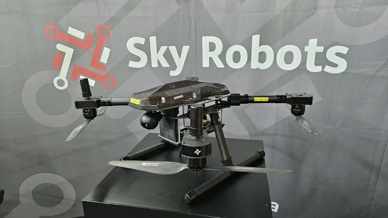 Sky Robots Multirotor Drone airframe and equipment on display