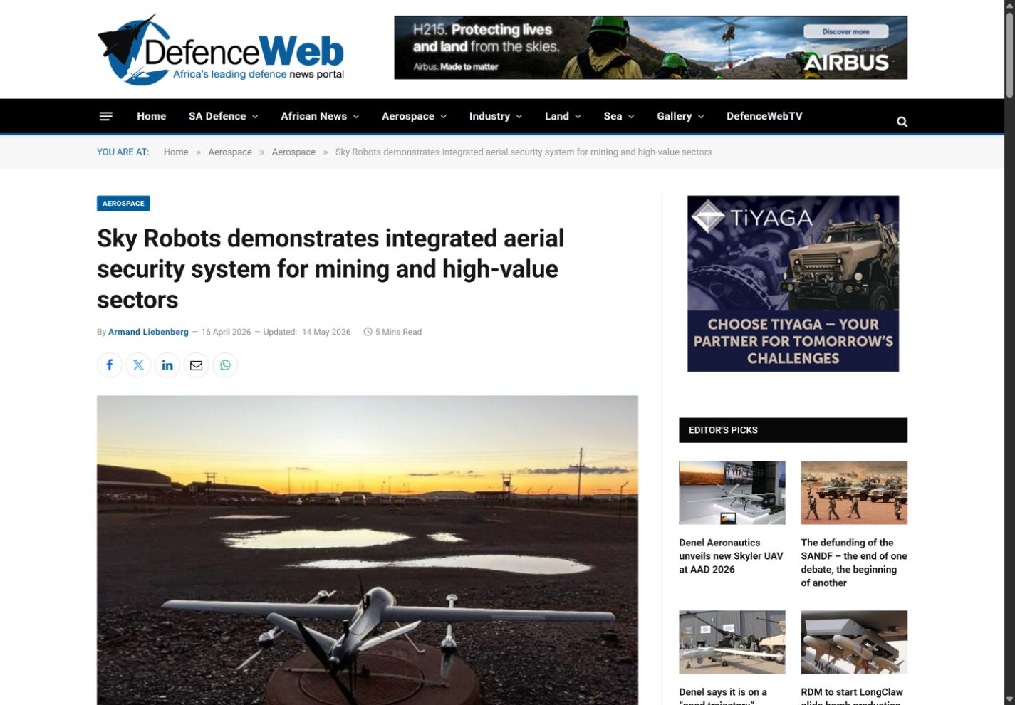 Sky Robots demonstrates integrated aerial security system for mining and high-value sectors